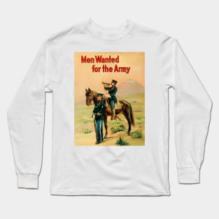 Men Wanted for the Army - Cavalry - Vintage Recruiting Poster Long Sleeve T-Shirt